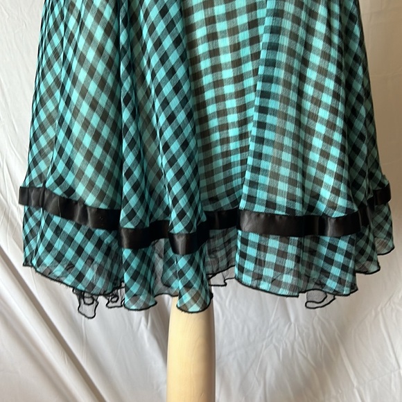 Junior Party Dress Mini Skirt with Ruffles Rouche Tulle Ribbon Junior Size L - Picture 3 of 8